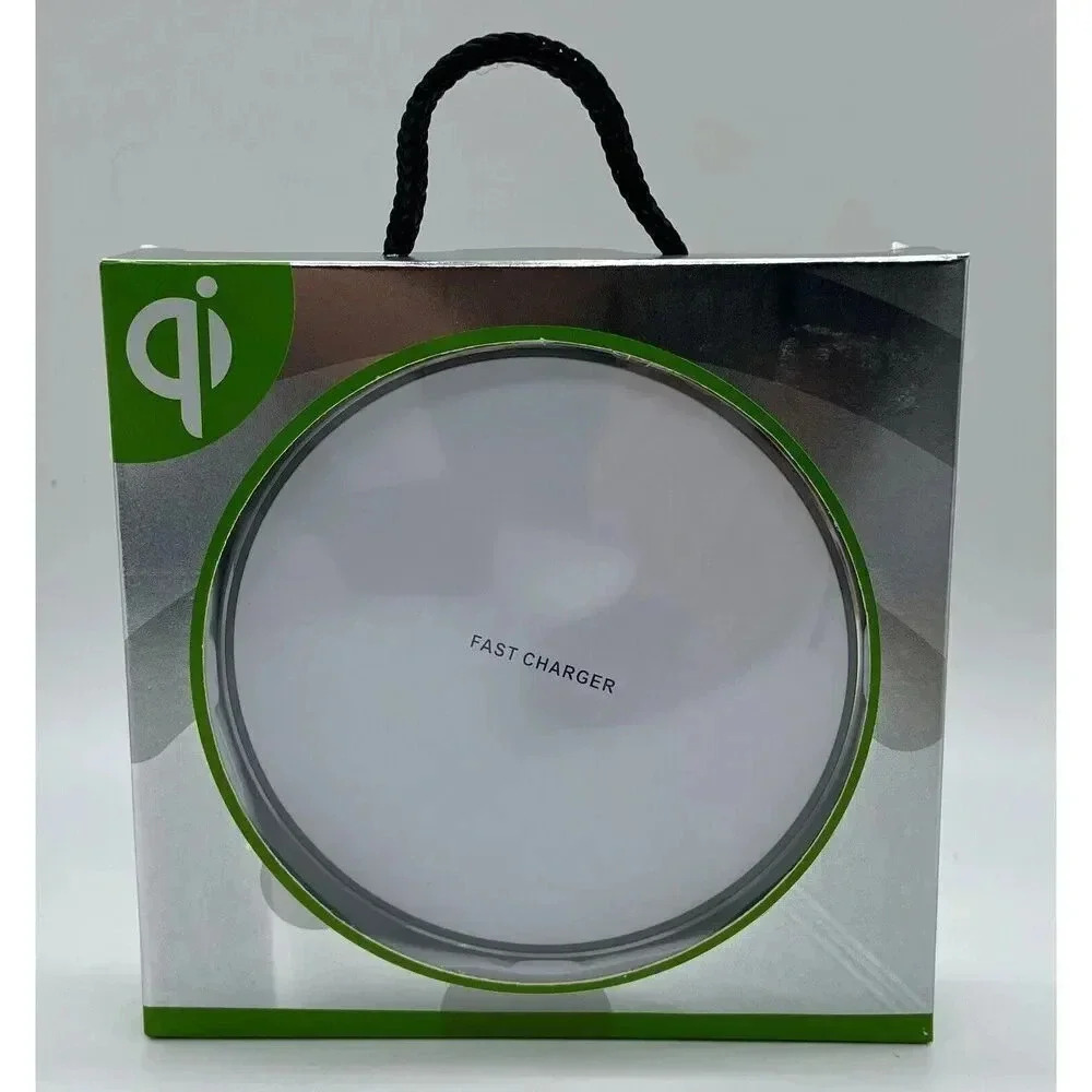 Wireless Fast Phone Charging Pad Mat Dock Charger Stand White With USB Cable